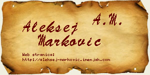 Aleksej Marković vizit kartica